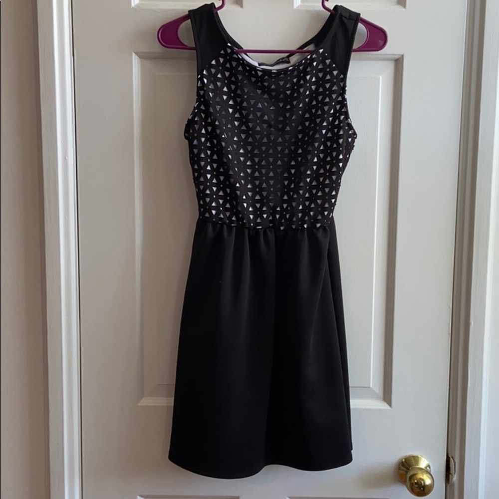 Black + White Geometric Dress